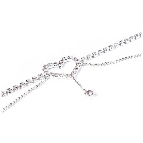 Sperrins Heart Pattern Crystal Anklet - Picture 4 of 4